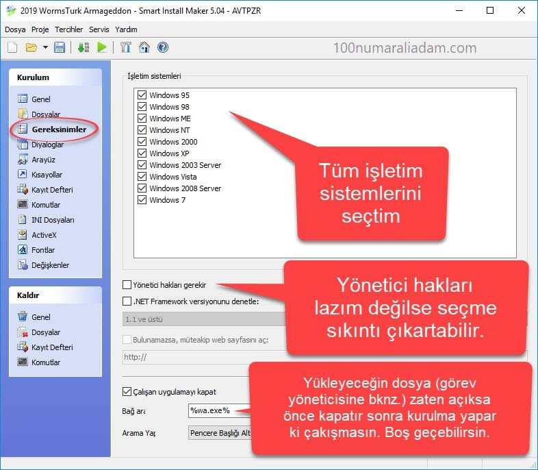 Setup Hazırlama Programı - 100 NUMARALI ADAM