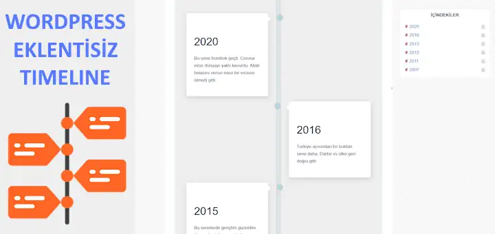 Eklentisiz Timeline (WORDPRESS)
